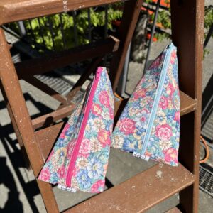 Pam-Tasche: Blümchen (rosa Reißverschluss)