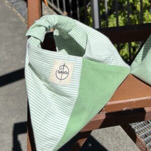 Tabea-Tasche: Grün / grün-weiß gestreift